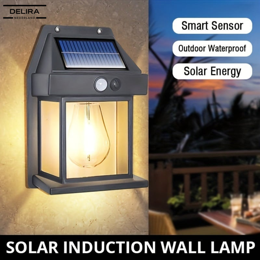 LumiWall™ – Draadloze solar wandlamp met bewegingssensor voor veilige en sfeervolle buitenverlichting