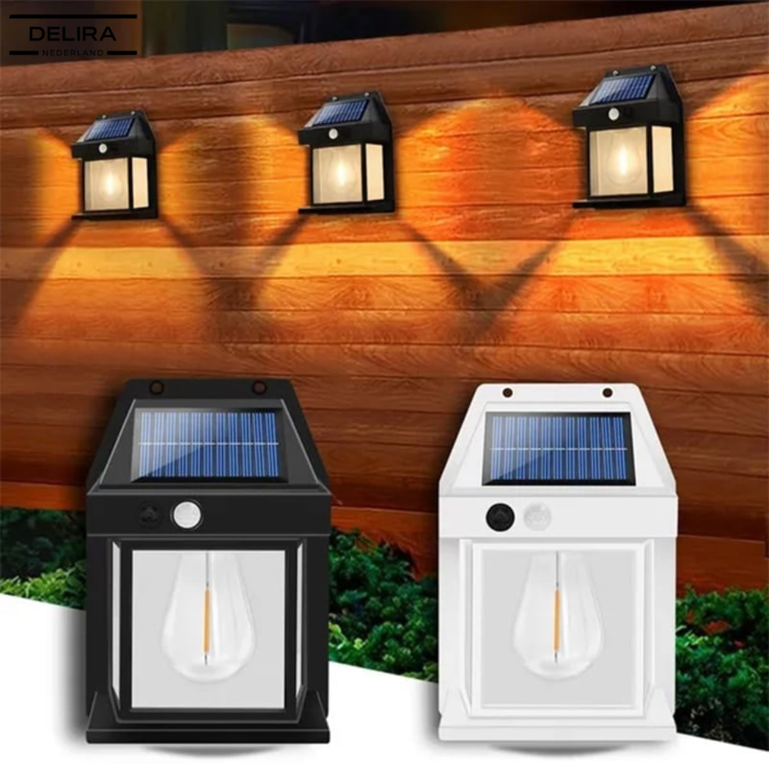 LumiWall™ – Draadloze solar wandlamp met bewegingssensor voor veilige en sfeervolle buitenverlichting