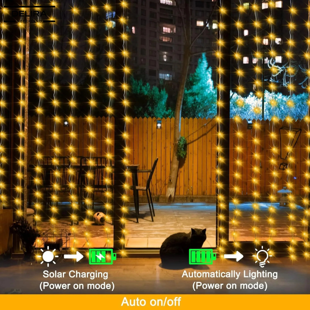 Lichtgordijn SolarGlow™ – Sfeervolle buitenverlichting zonder stroomgedoe