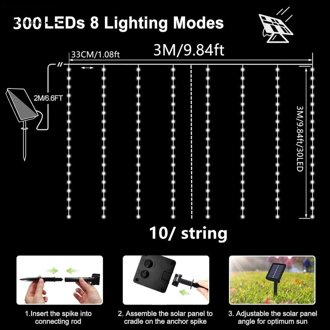 Lichtgordijn SolarGlow™ – Sfeervolle buitenverlichting zonder stroomgedoe