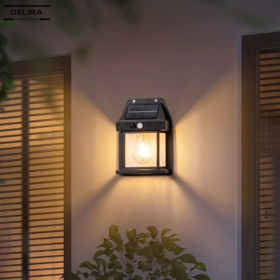 LumiWall™ – Draadloze solar wandlamp met bewegingssensor voor veilige en sfeervolle buitenverlichting