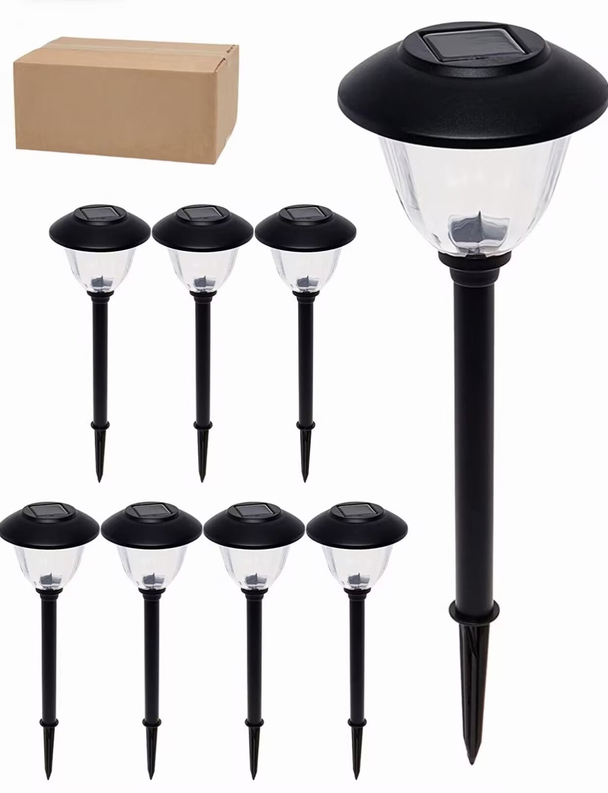 Delira Solar Padverlichting Set van 8 RVS Buitenlampen