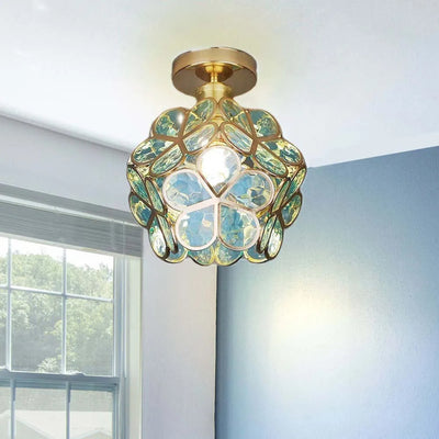 Delira Plafondlamp Glazen Bloemmotief