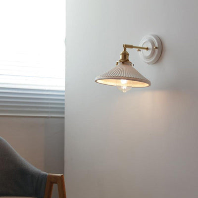 Delira Wandlamp Keramiek Messing Japans Design