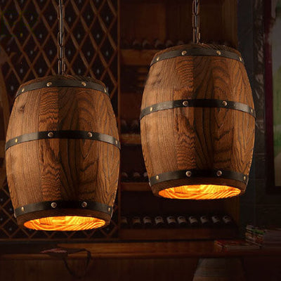 Delira Hanglamp Wijnvat Hout Industrieel