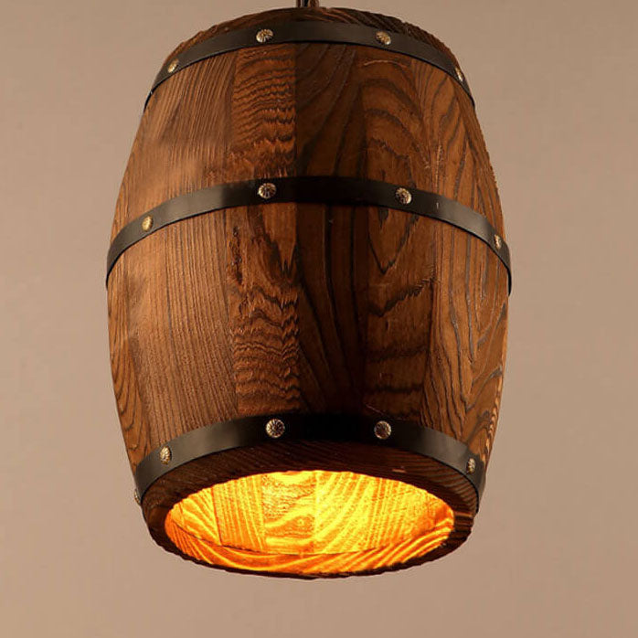 Delira Hanglamp Wijnvat Hout Industrieel