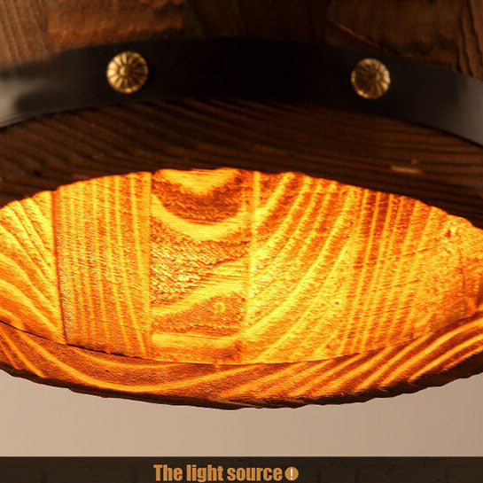 Delira Hanglamp Wijnvat Hout Industrieel