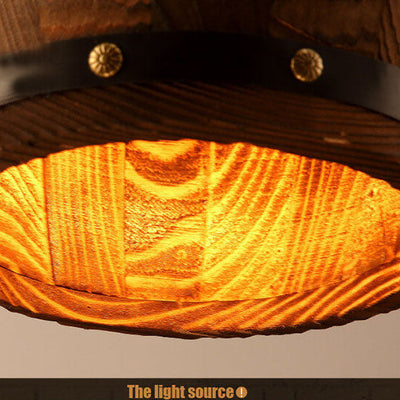 Delira Hanglamp Wijnvat Hout Industrieel