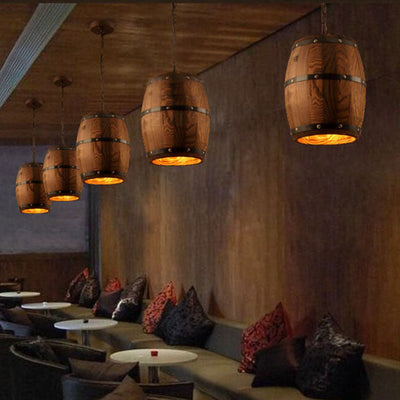 Delira Hanglamp Wijnvat Hout Industrieel