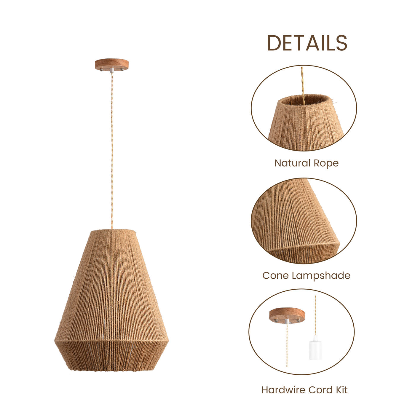 Delira Hanglamp Touw Natuurlijke Look