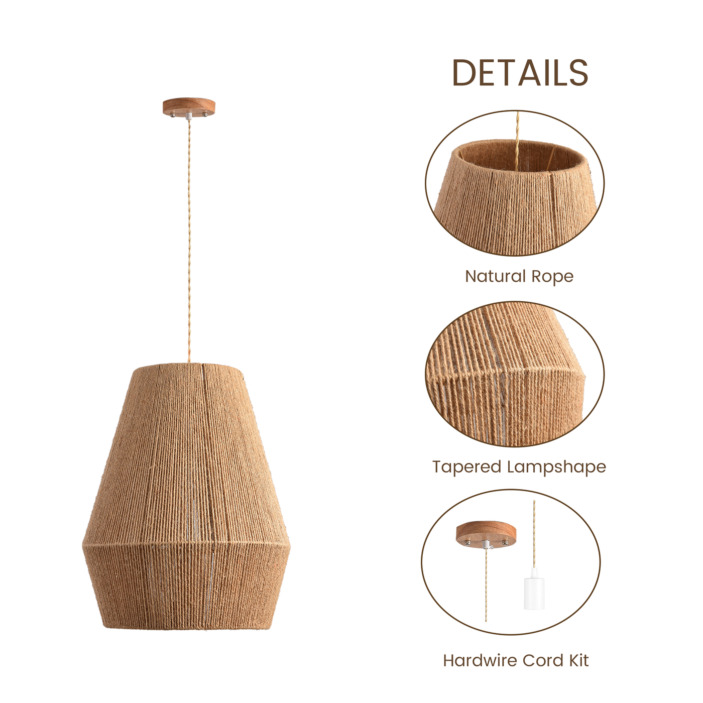 Delira Hanglamp Touw Natuurlijke Look