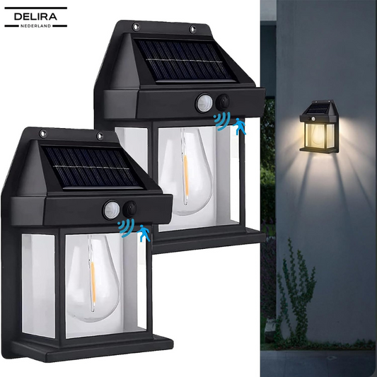 LumiWall™ – Draadloze solar wandlamp met bewegingssensor voor veilige en sfeervolle buitenverlichting