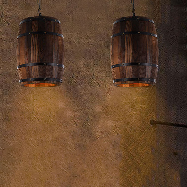 Delira Hanglamp Wijnvat Hout Industrieel