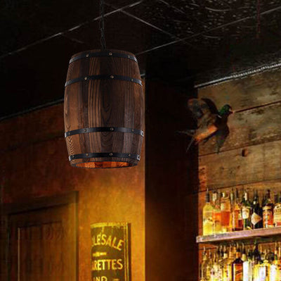 Delira Hanglamp Wijnvat Hout Industrieel