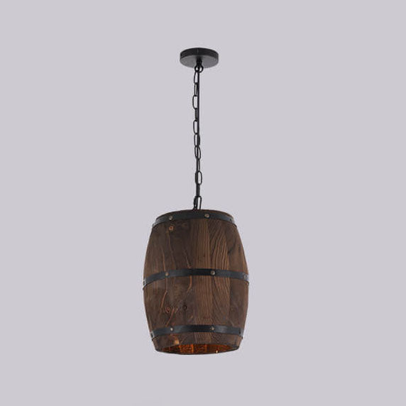 Delira Hanglamp Wijnvat Hout Industrieel