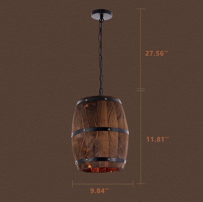 Delira Hanglamp Wijnvat Hout Industrieel