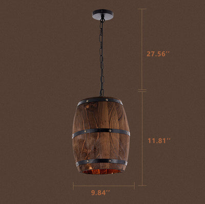 Delira Hanglamp Wijnvat Hout Industrieel