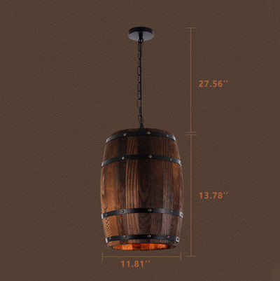 Delira Hanglamp Wijnvat Hout Industrieel