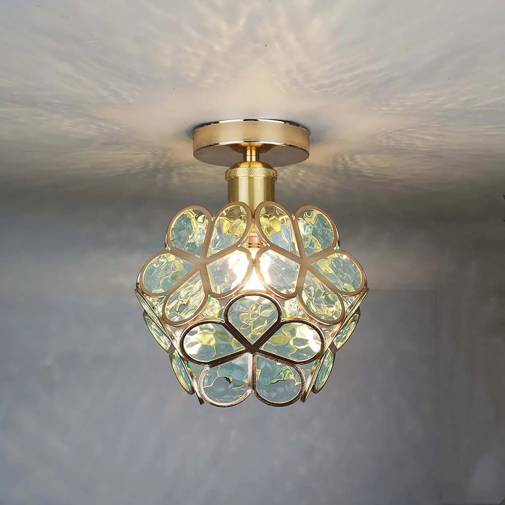 Delira Plafondlamp Glazen Bloemmotief