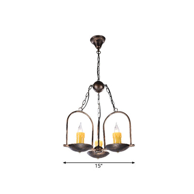 Delira Plafondlamp Brons Vintage Kaarsen