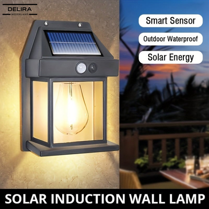 LumiWall™ – Draadloze solar wandlamp met bewegingssensor voor veilige en sfeervolle buitenverlichting