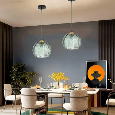 Delira Hanglamp Palmblad Glas Boho
