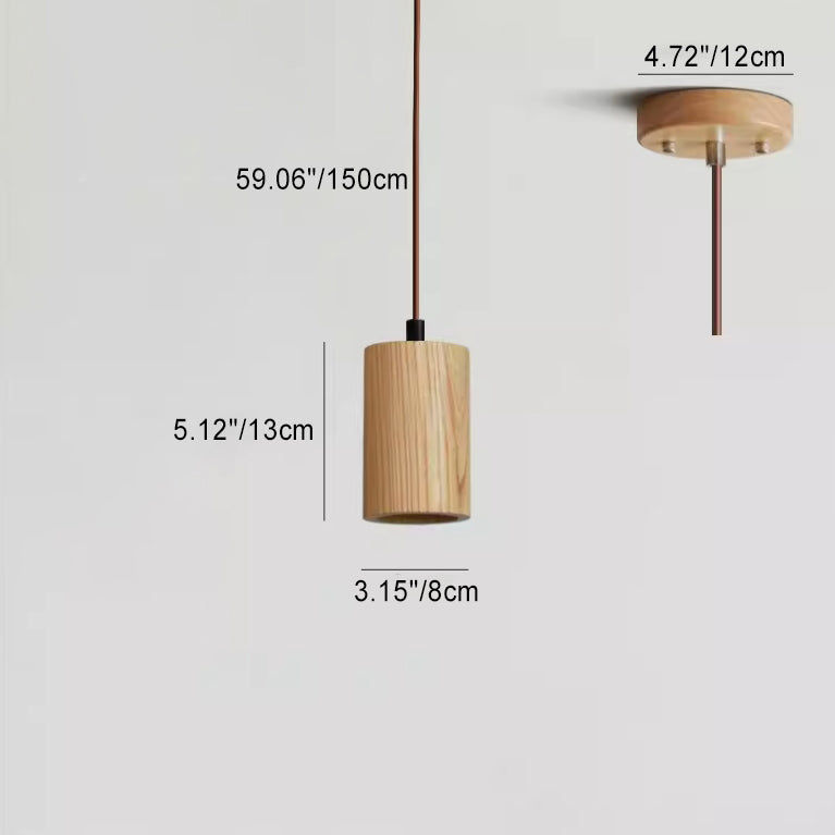 Delira Hanglamp Hout Cilindervormig Design