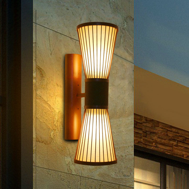 Delira Wandlamp Hout Met Bamboekap