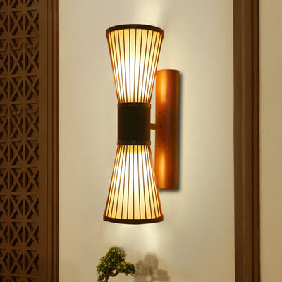 Delira Wandlamp Hout Met Bamboekap