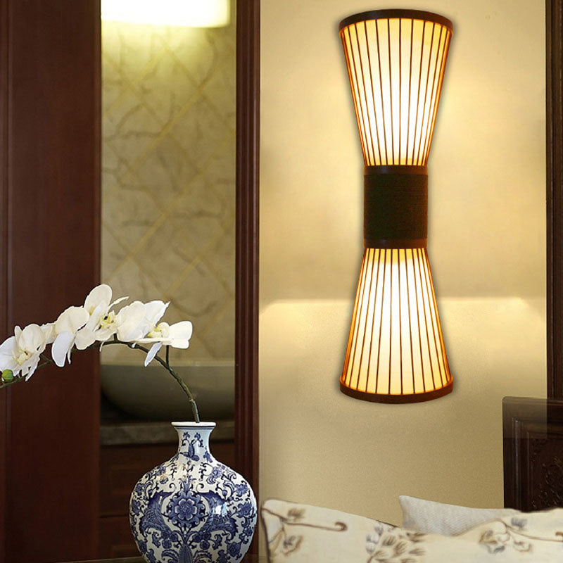 Delira Wandlamp Hout Met Bamboekap