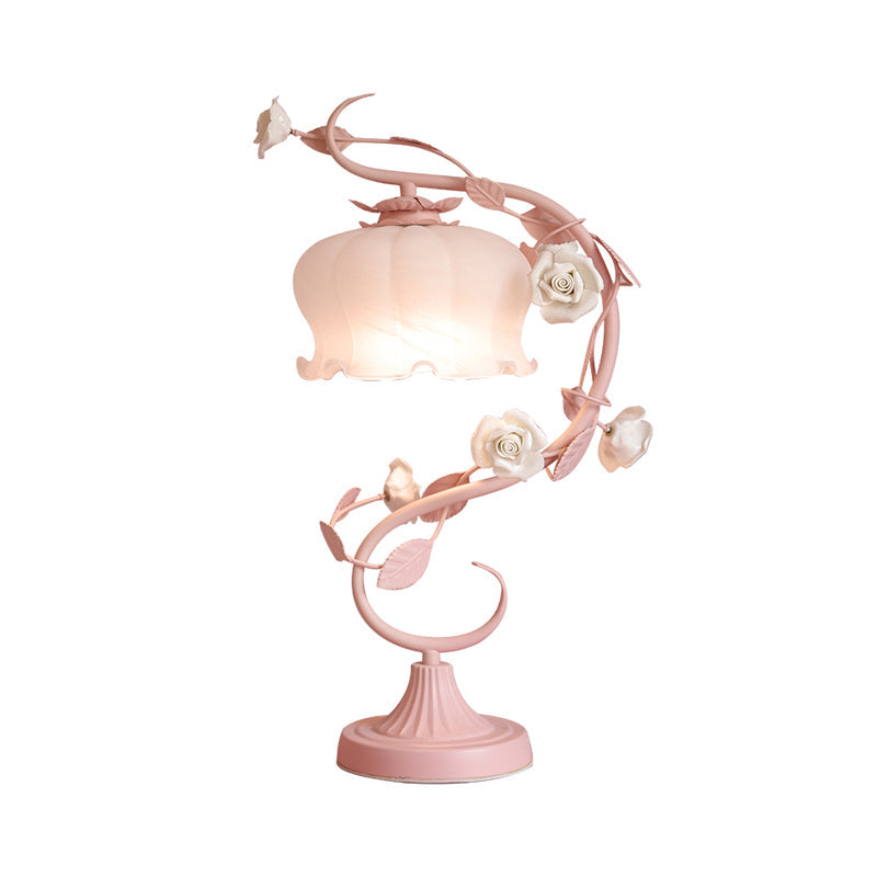 Delira Tafellamp Glasroos Pastoral Wit