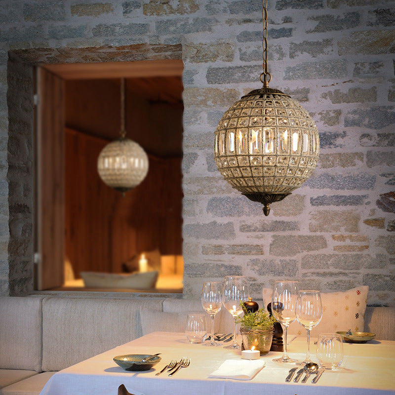 Delira Hanglamp Kristallen Globe Brass