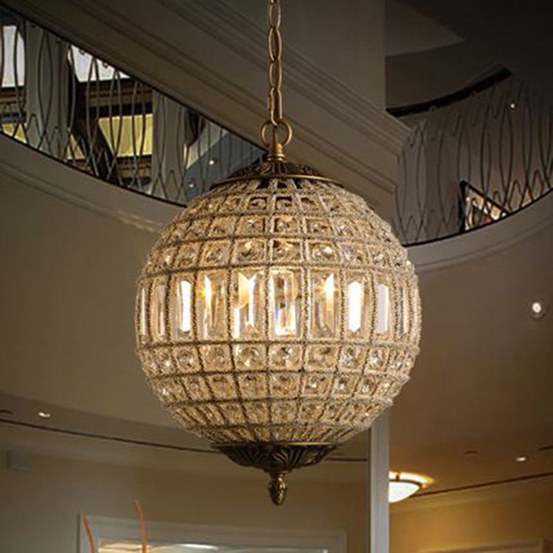 Delira Hanglamp Kristallen Globe Brass