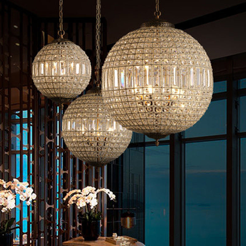 Delira Hanglamp Kristallen Globe Brass
