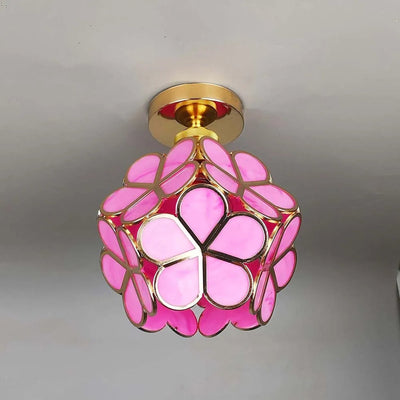 Delira Plafondlamp Glazen Bloemmotief