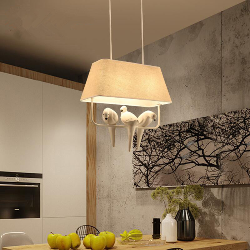 Delira Hanglamp Stof Beige Vogel