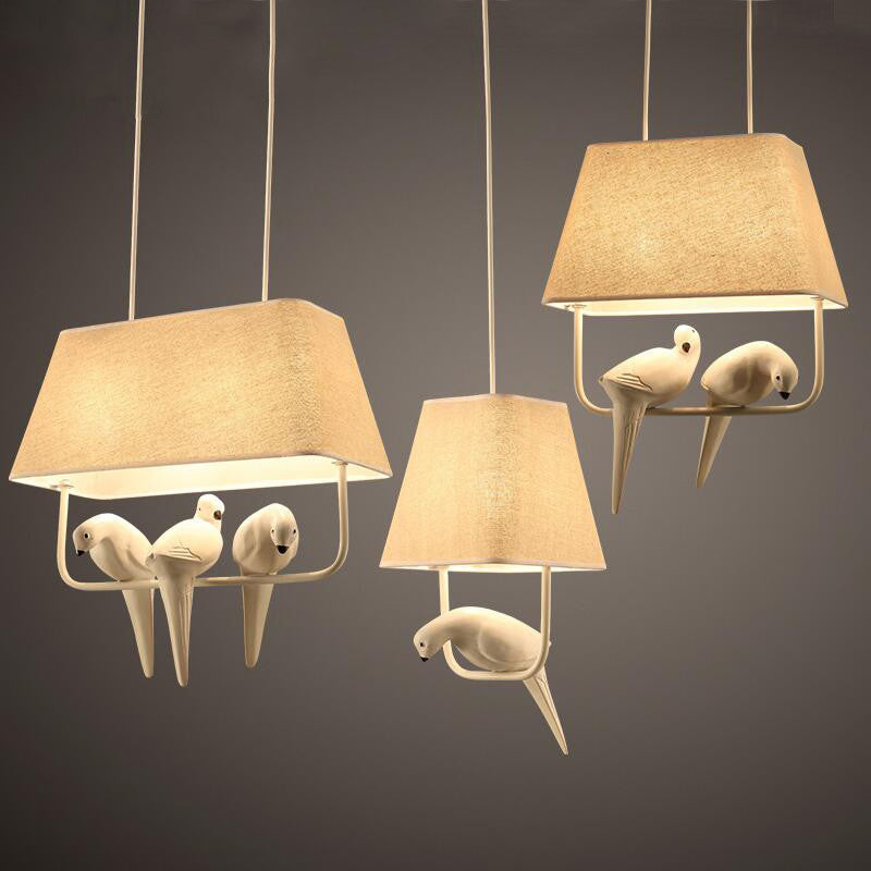 Delira Hanglamp Stof Beige Vogel
