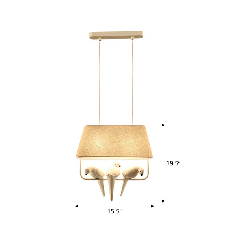 Delira Hanglamp Stof Beige Vogel