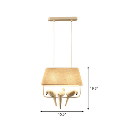 Delira Hanglamp Stof Beige Vogel