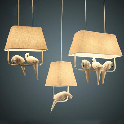 Delira Hanglamp Stof Beige Vogel
