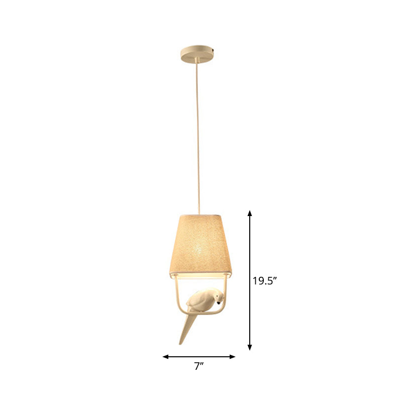 Delira Hanglamp Stof Beige Vogel