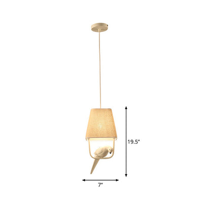 Delira Hanglamp Stof Beige Vogel