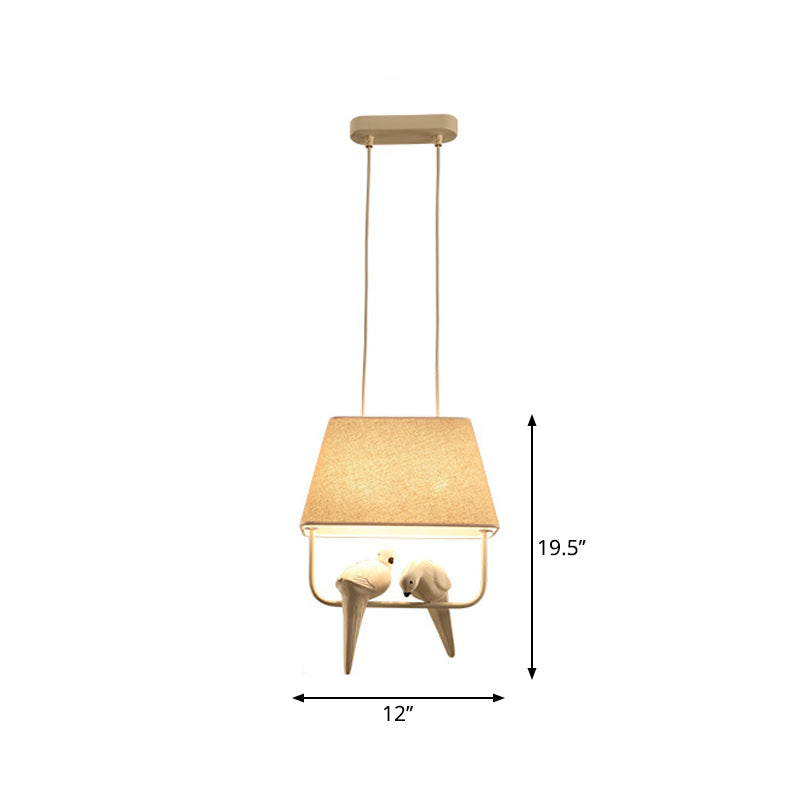 Delira Hanglamp Stof Beige Vogel