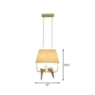 Delira Hanglamp Stof Beige Vogel