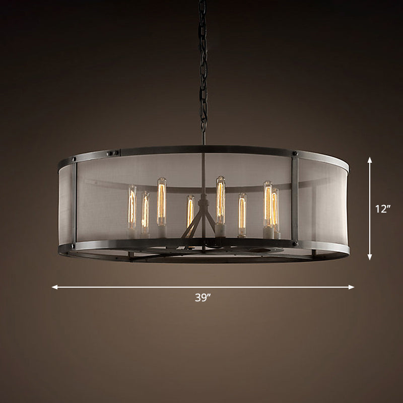 Delira Hanglamp Zwart Metalen Trommel