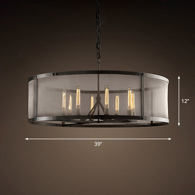 Delira Hanglamp Zwart Metalen Trommel