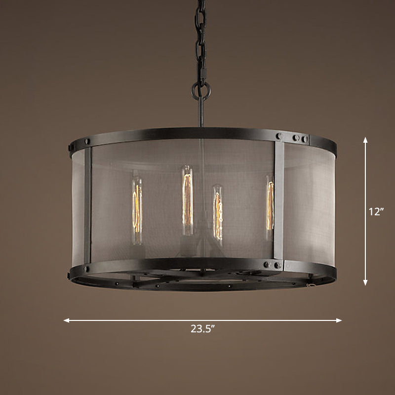 Delira Hanglamp Zwart Metalen Trommel