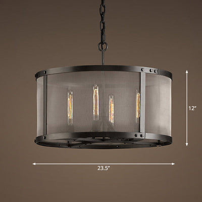 Delira Hanglamp Zwart Metalen Trommel