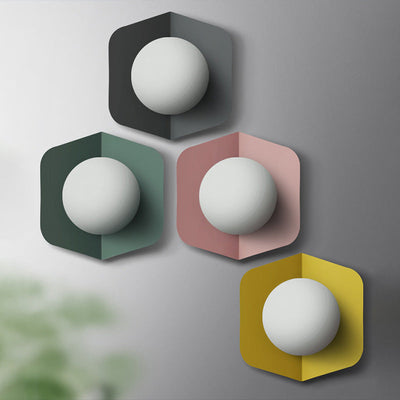 Delira Wandlamp Zeskant Glasbol