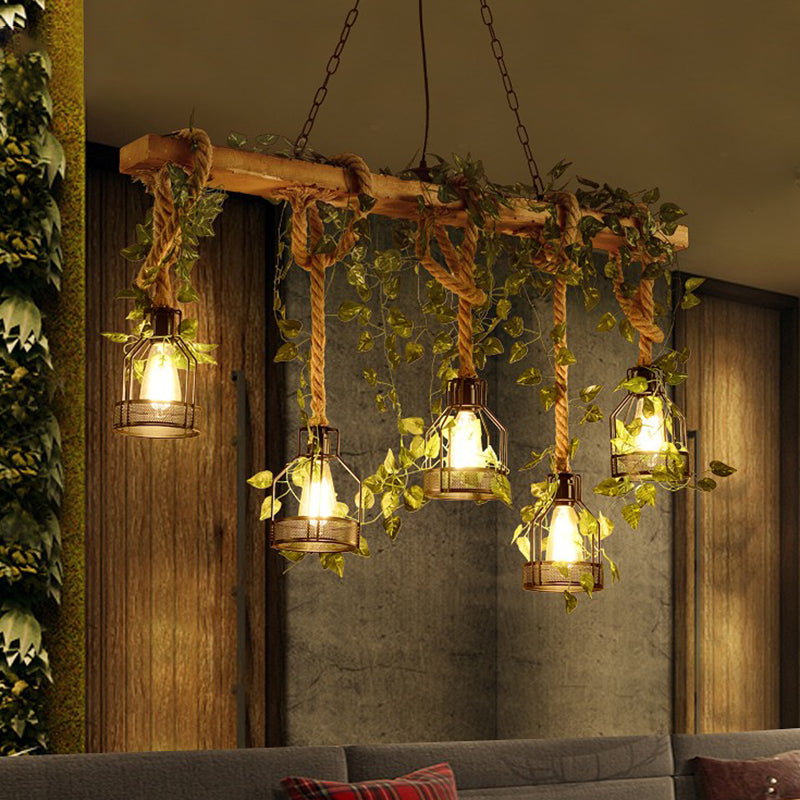 Delira Hanglamp Hout Industrieel Lineair